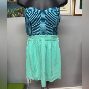 Guess Strapless Blue and Green Dress . EUC